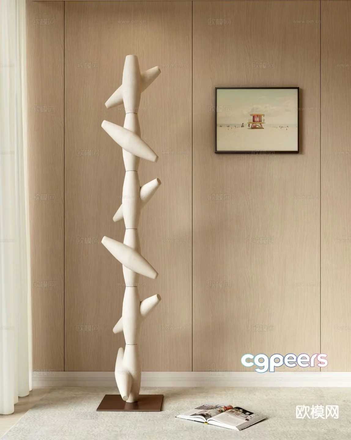 Modern art installation sculpture installation 3d model
