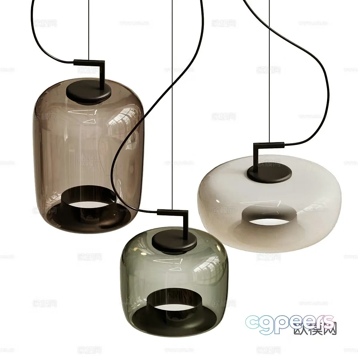 Simple chandelier Glass chandelier Bedside chandelier Restaurant chandelier Bar chandelier Chandelier Chandelier Combination 3D Model