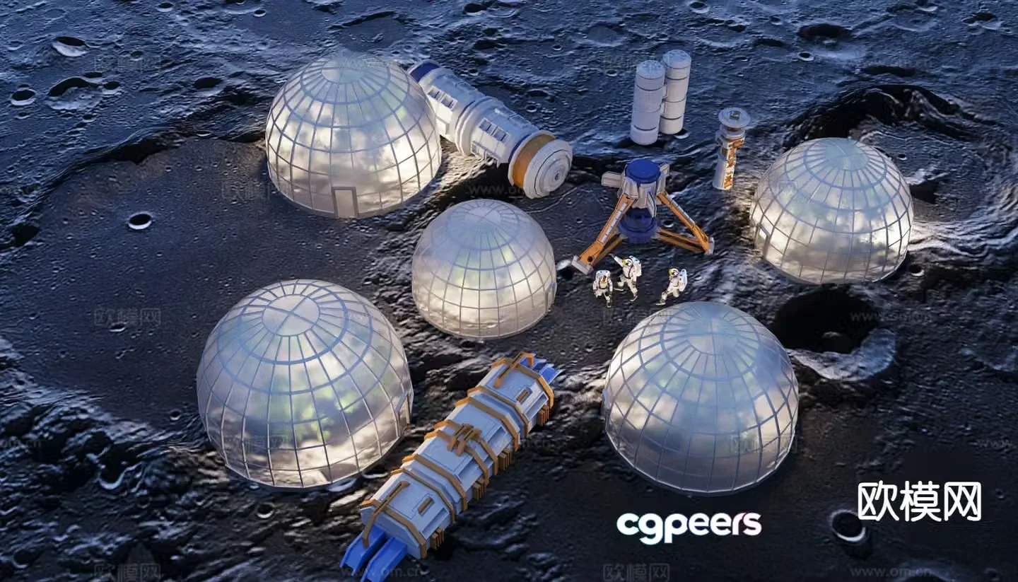 space station glass dome 3d model