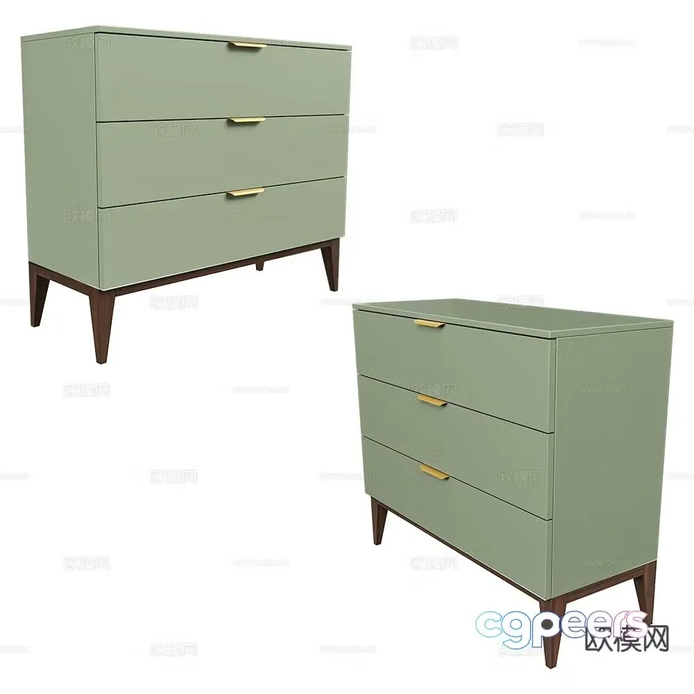Mister three drawers side cabinet 3d model