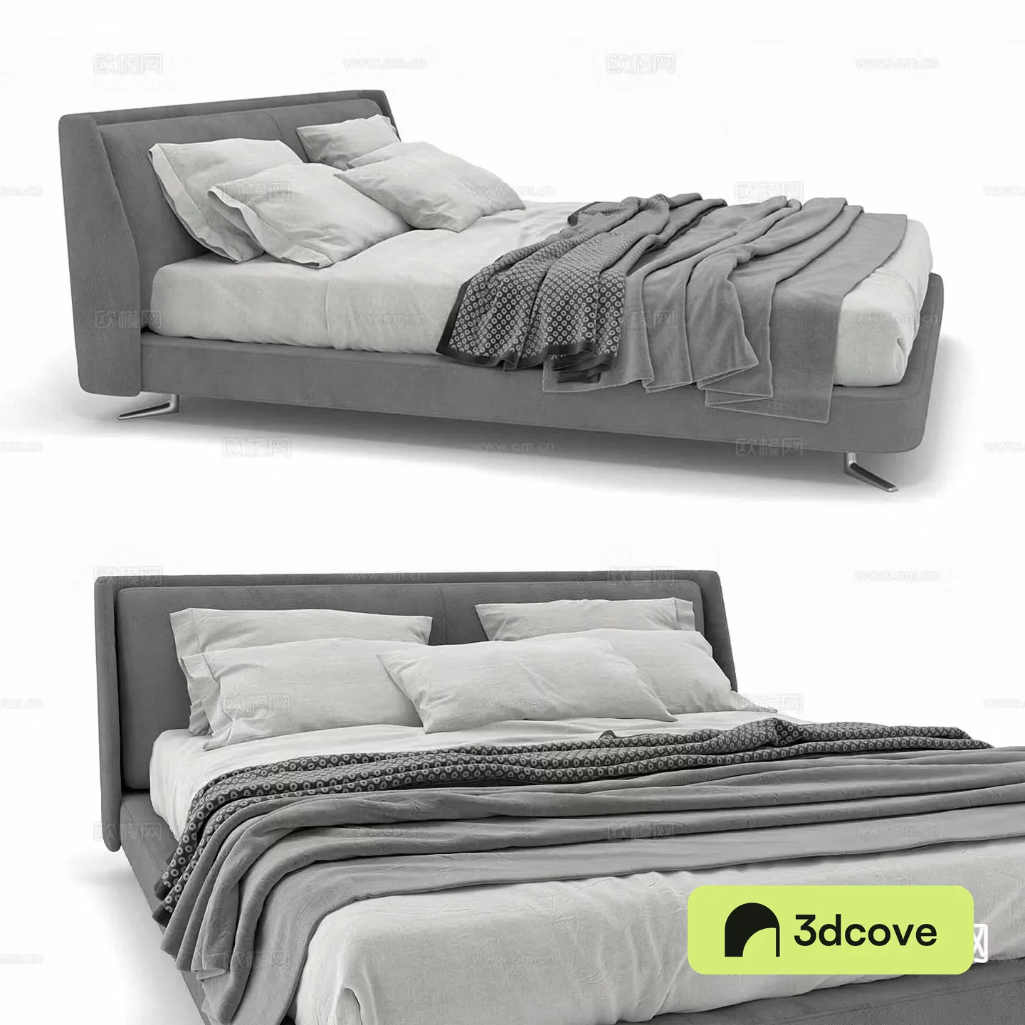Modern fabric bed double bed