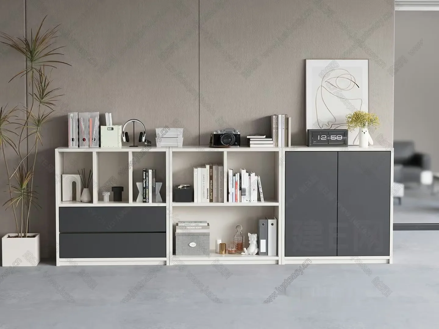 Modern Shelving Unit 3D Model – 20711 – VRAY Render