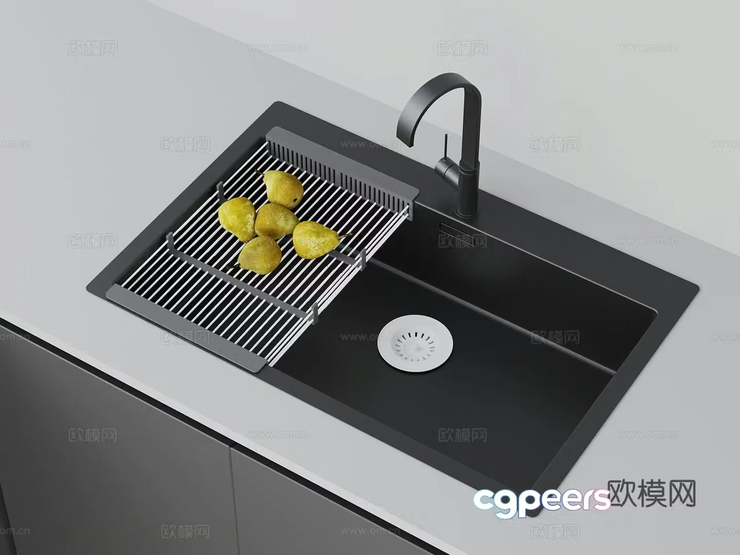 Modern sink faucet water leakage 3d model