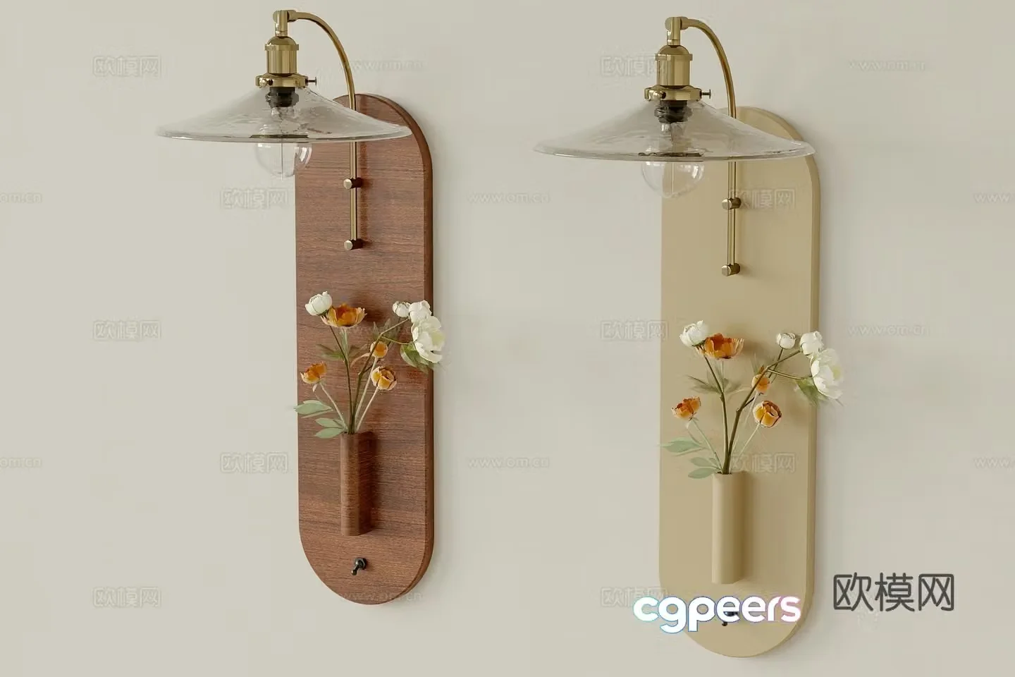 Middle-aged wall lamp 3d model