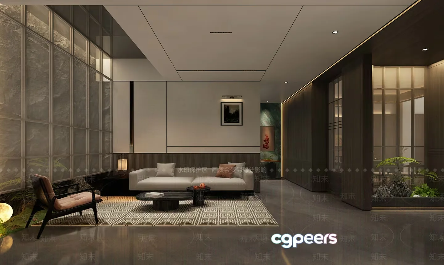 Modern Living Room 3D Model – 13661 – VRAY Render