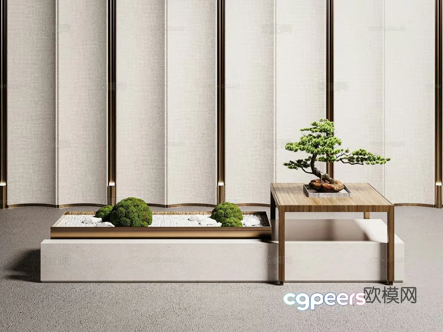 New Chinese style interior landscape interior landscape landscape landscape sketch 3d model