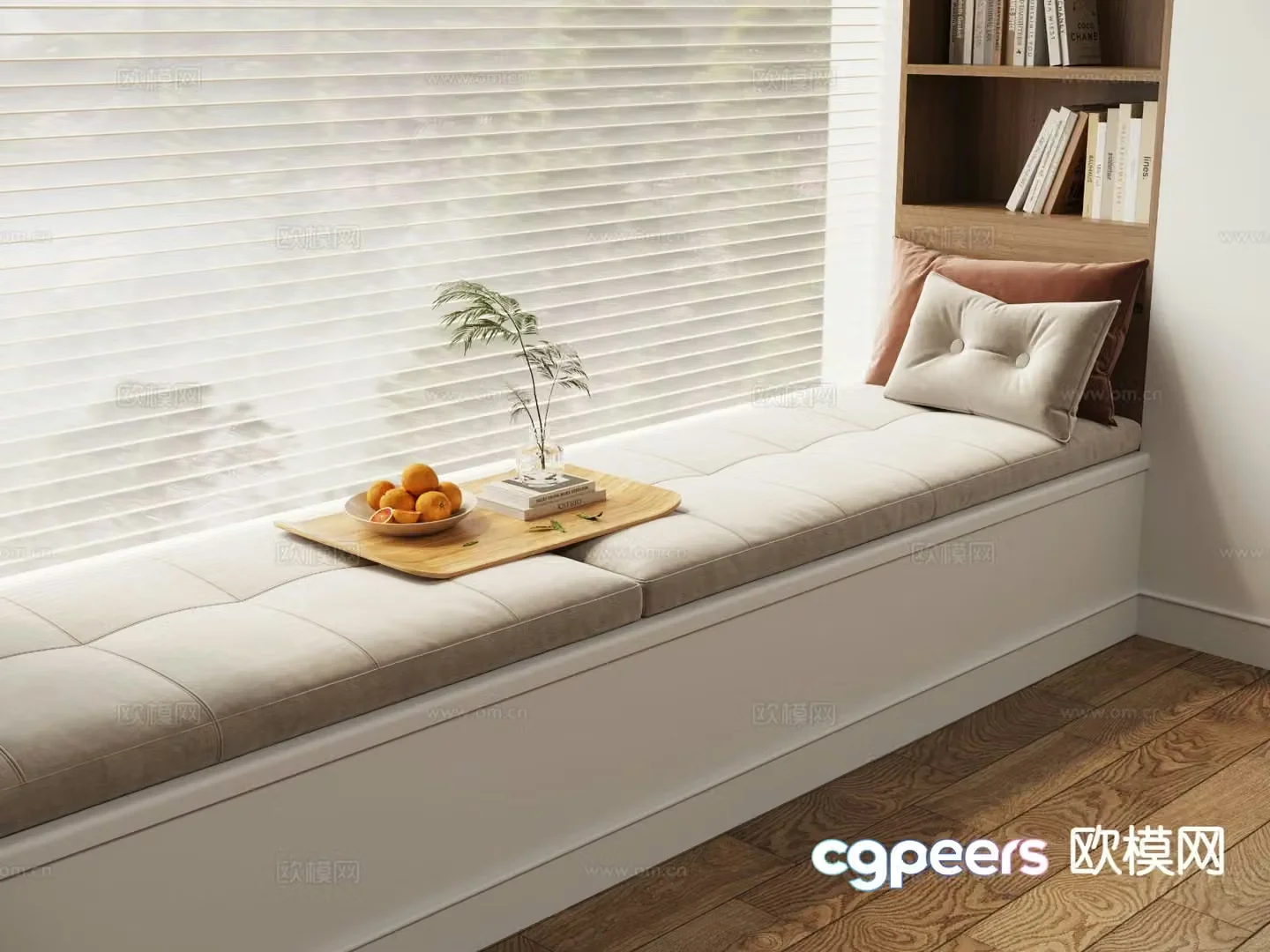 Modern bay window cushion seat cushion sofa cushion 3d model