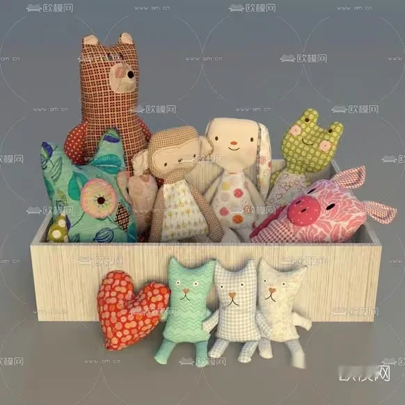 Soft Toy Box 3D Model – 7358 – VRAY Render