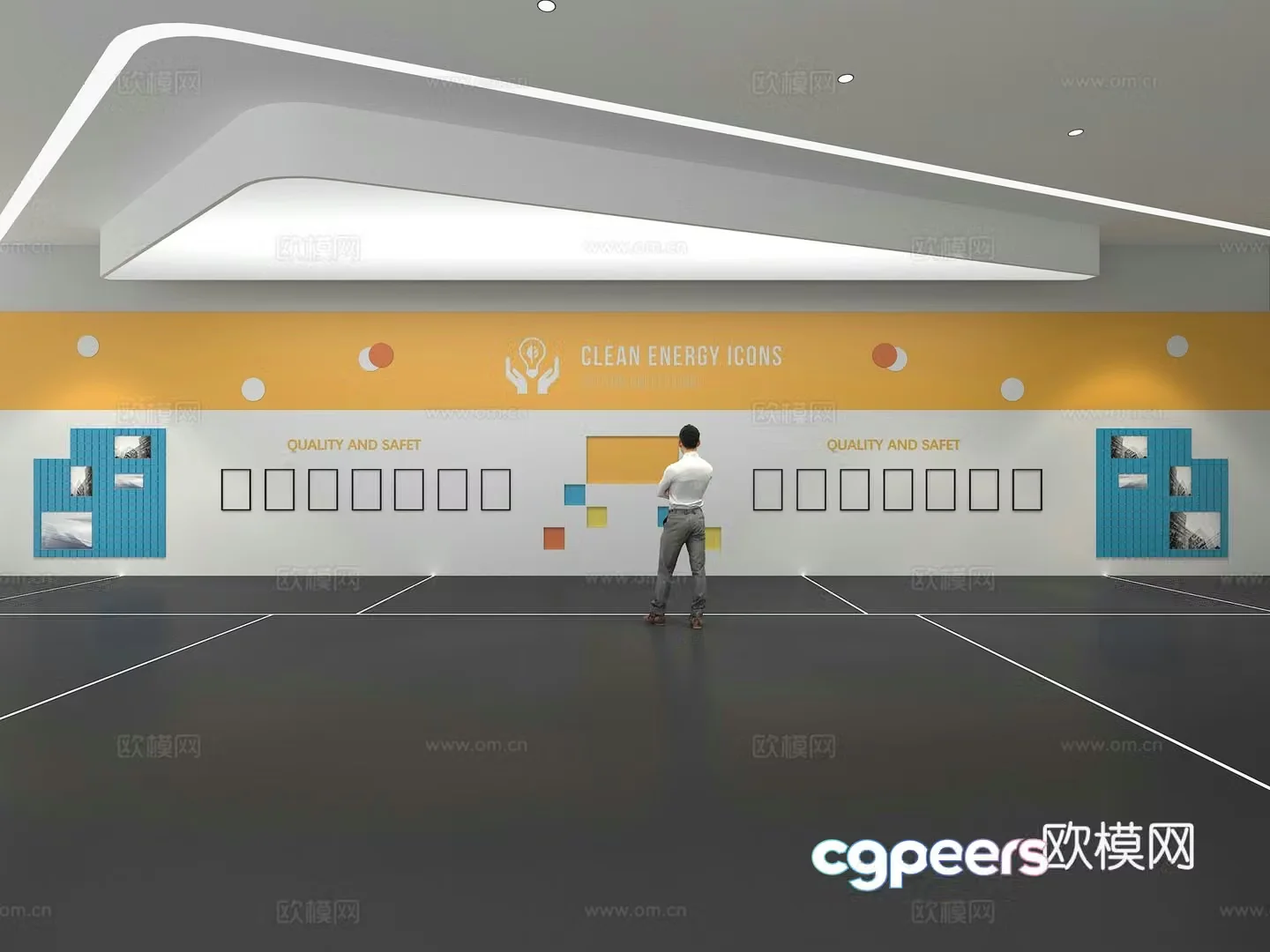 Cultural wall Corporate culture wall Education Theme wall Exhibition hall Campus culture Corridor 3D model