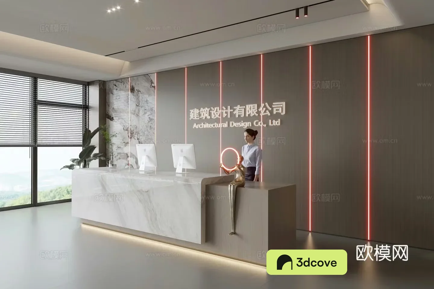 Modern company front desk reception area bar reception desk service desk company front desk background