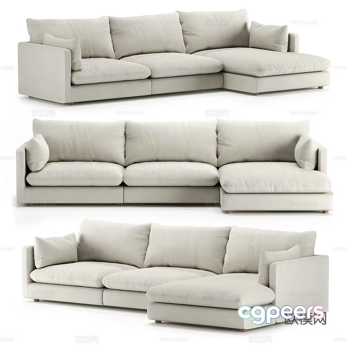 Modern Italian fabric corner sofa 3D model