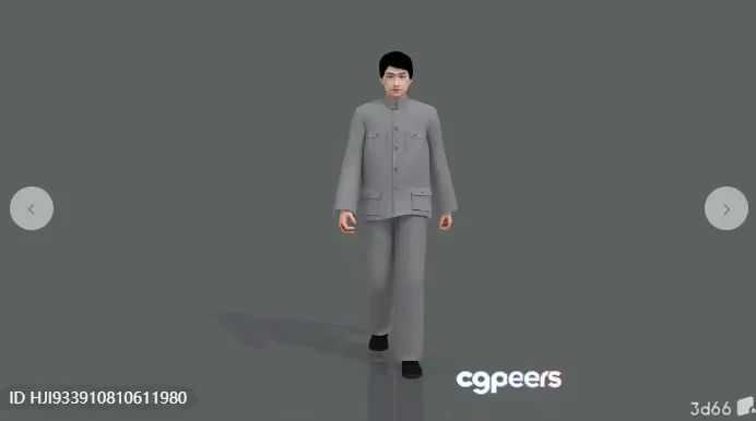 A Man In A Grey Suit 3D Model – 14552 – VRAY Render