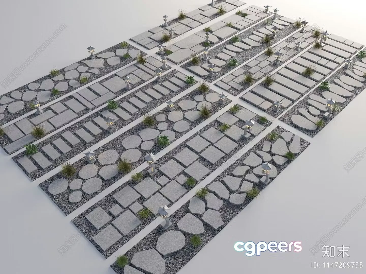 Modern Outdoor Garden Design 3D Model – 5451 – VRAY Render