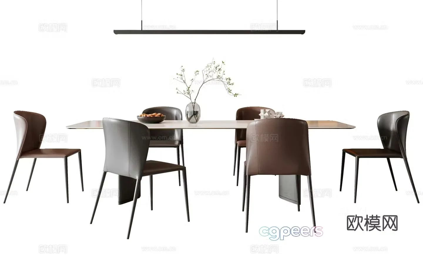 Italian dining table and chair 3D model