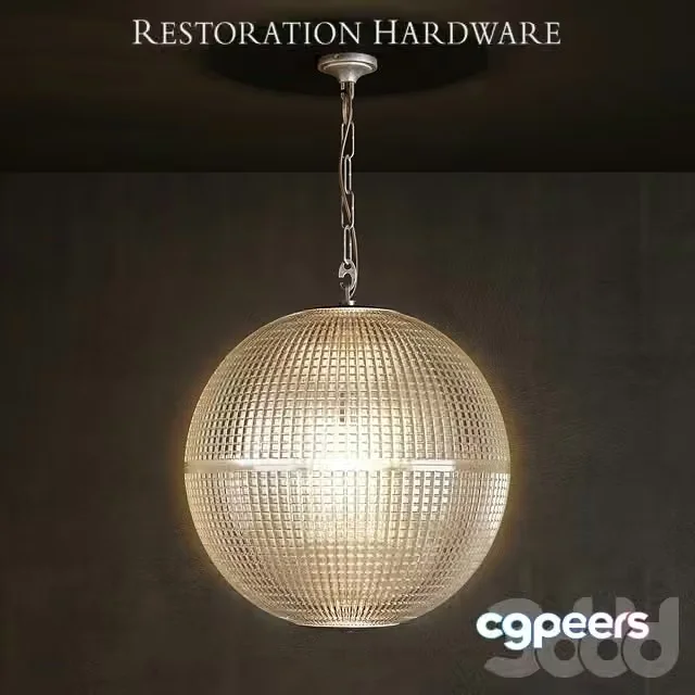 3ds Max Free – Restoration hardrware prismatic globe pendant
