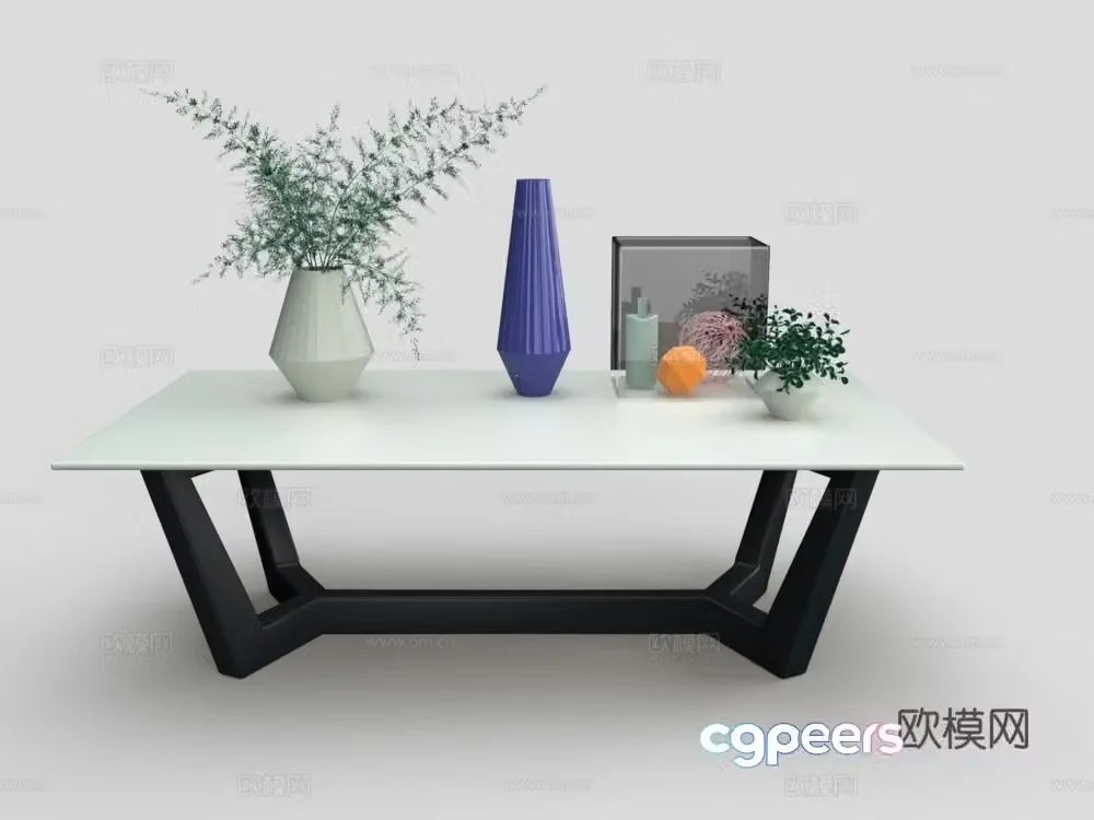 Modern coffee table multi-person dining table 3D model