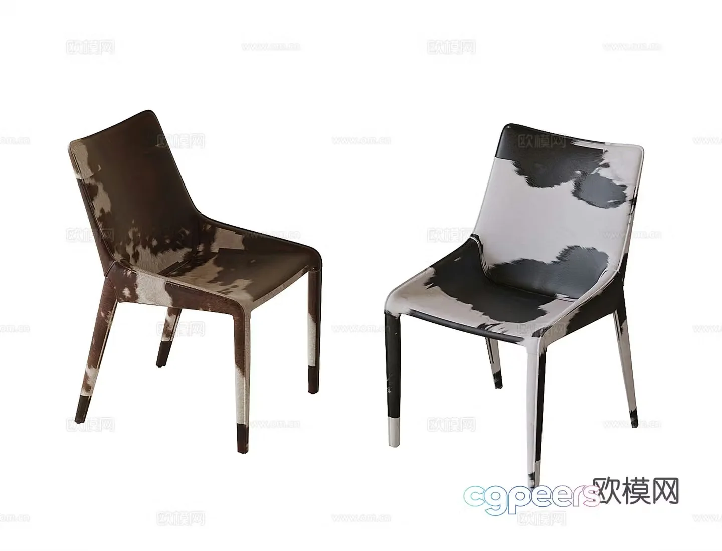 Modern cowhide dining chair 3d model