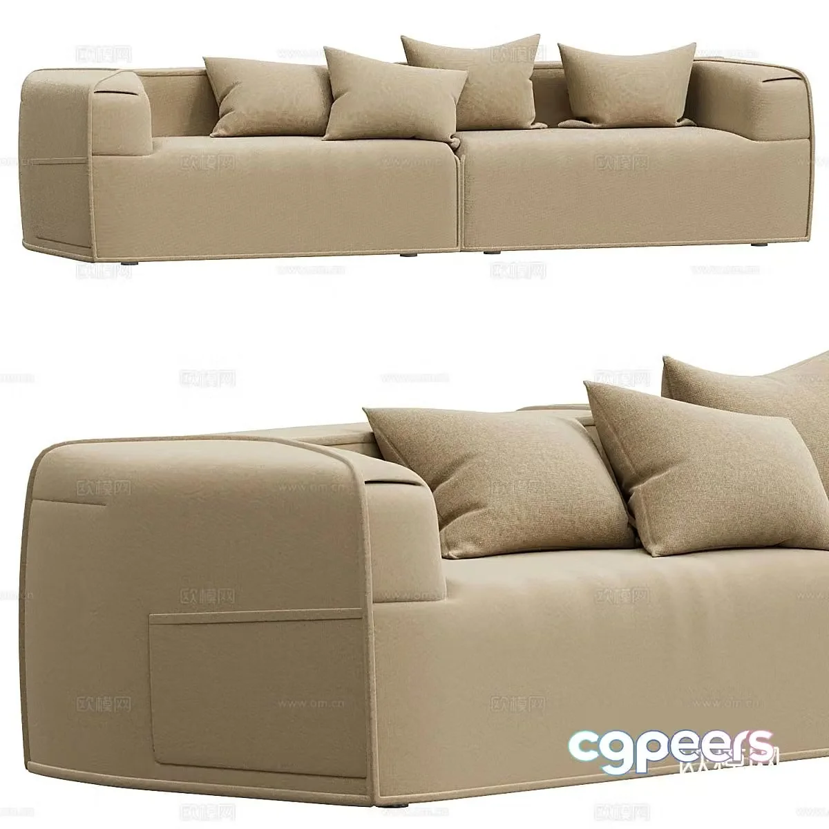 Double sofa 3d model