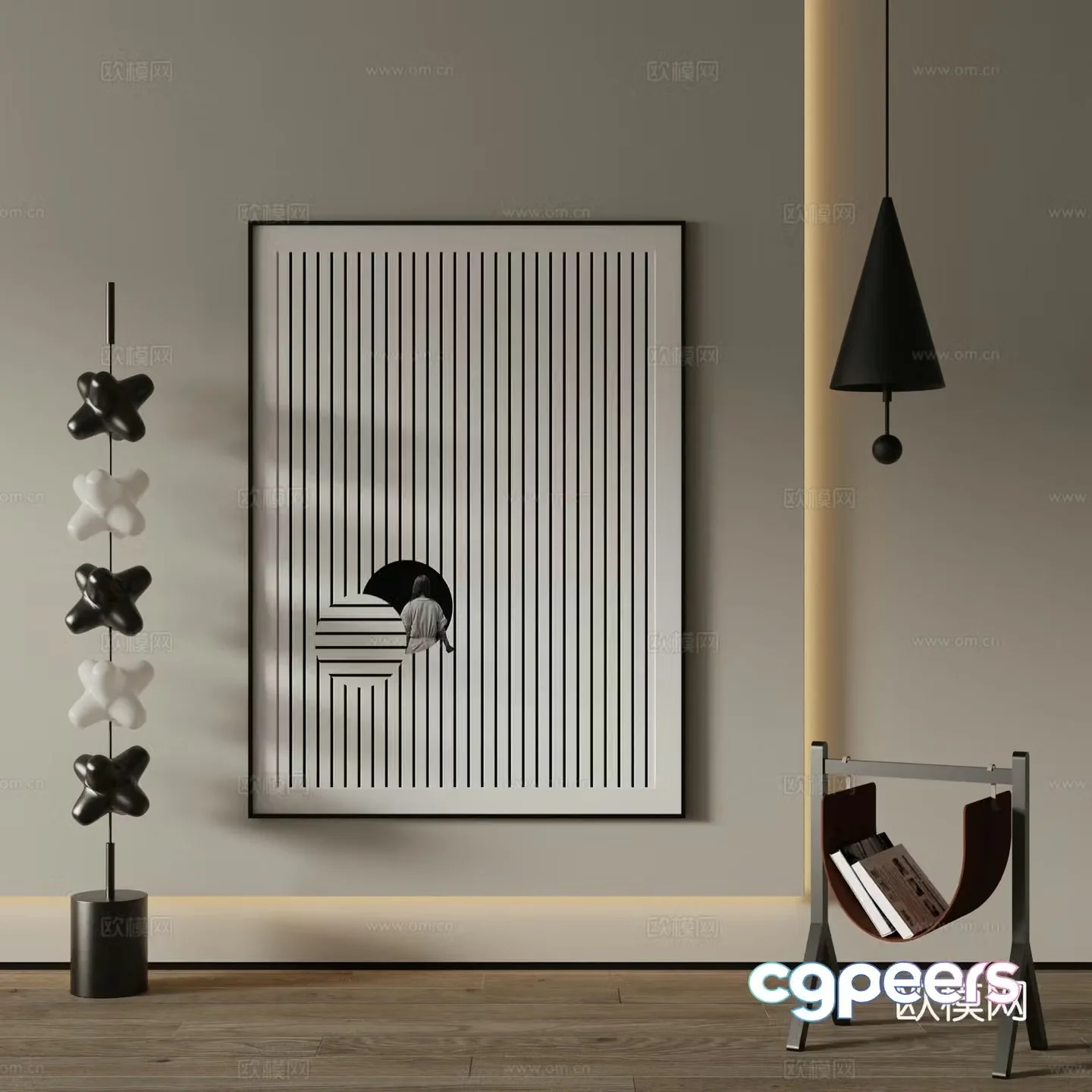 Modern Art Painting Decorative Painting 3D Model