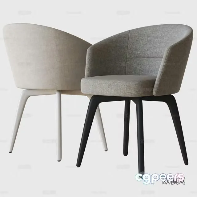Modern chair dining chair single chair 3d model