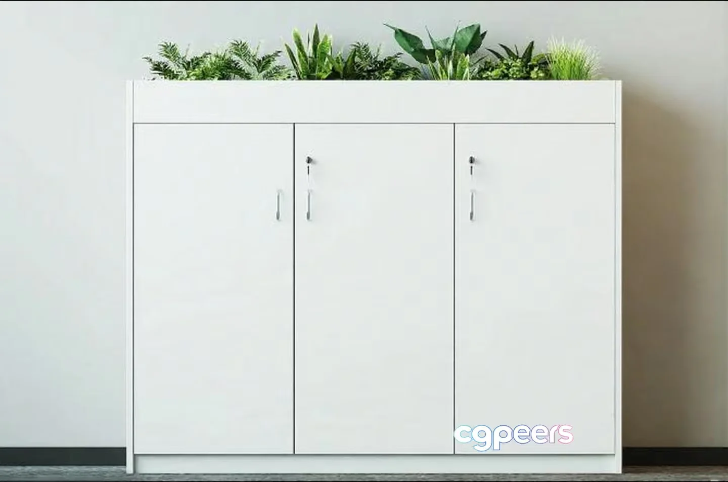 White Storage Cabinet 3D Model – 13255 – VRAY Render