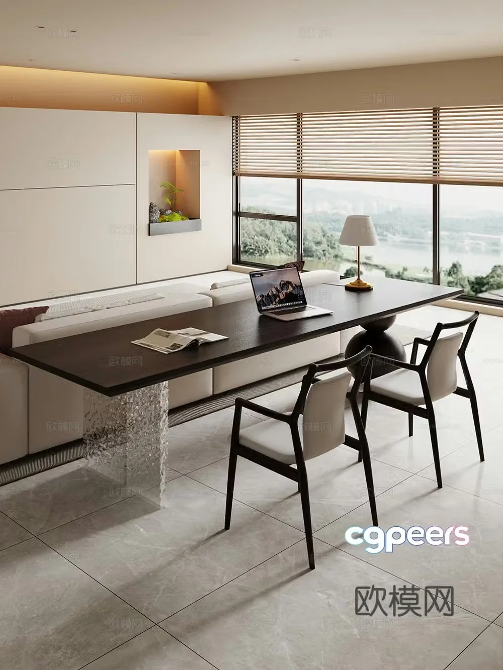 Current horizontal hall table tea table big table desk computer desk simple desk 3D model