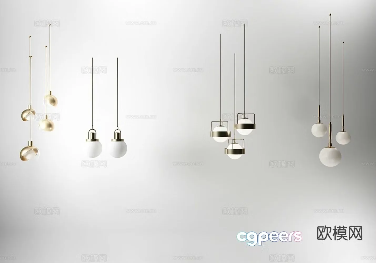 Modern small chandelier 3d model