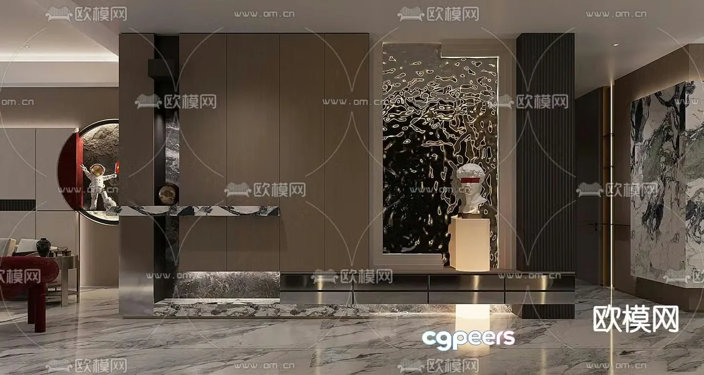 3D model of the entrance shoe cabinet