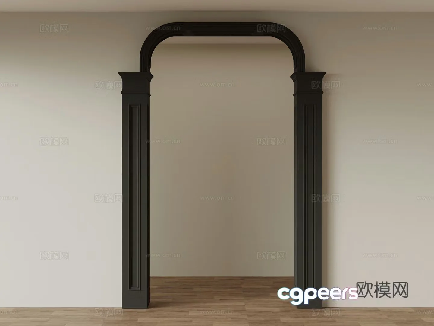 French door cover door hole 3D model