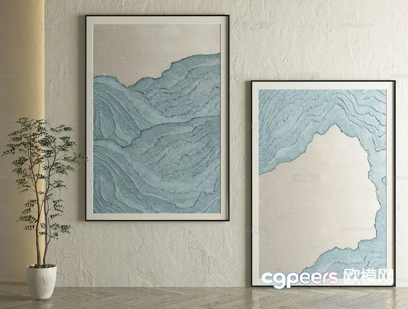 Wabi-sabi art painting texture painting decorative painting 3d model