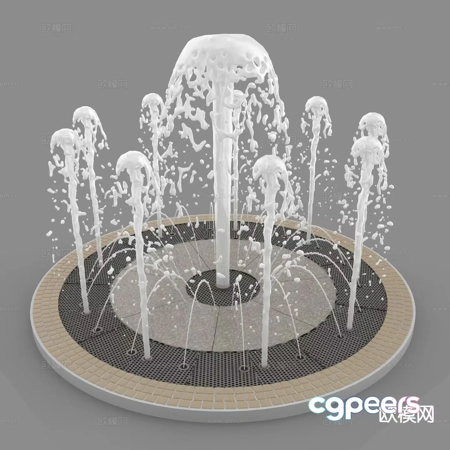 Modern landscape fountain garden fountain 3d model