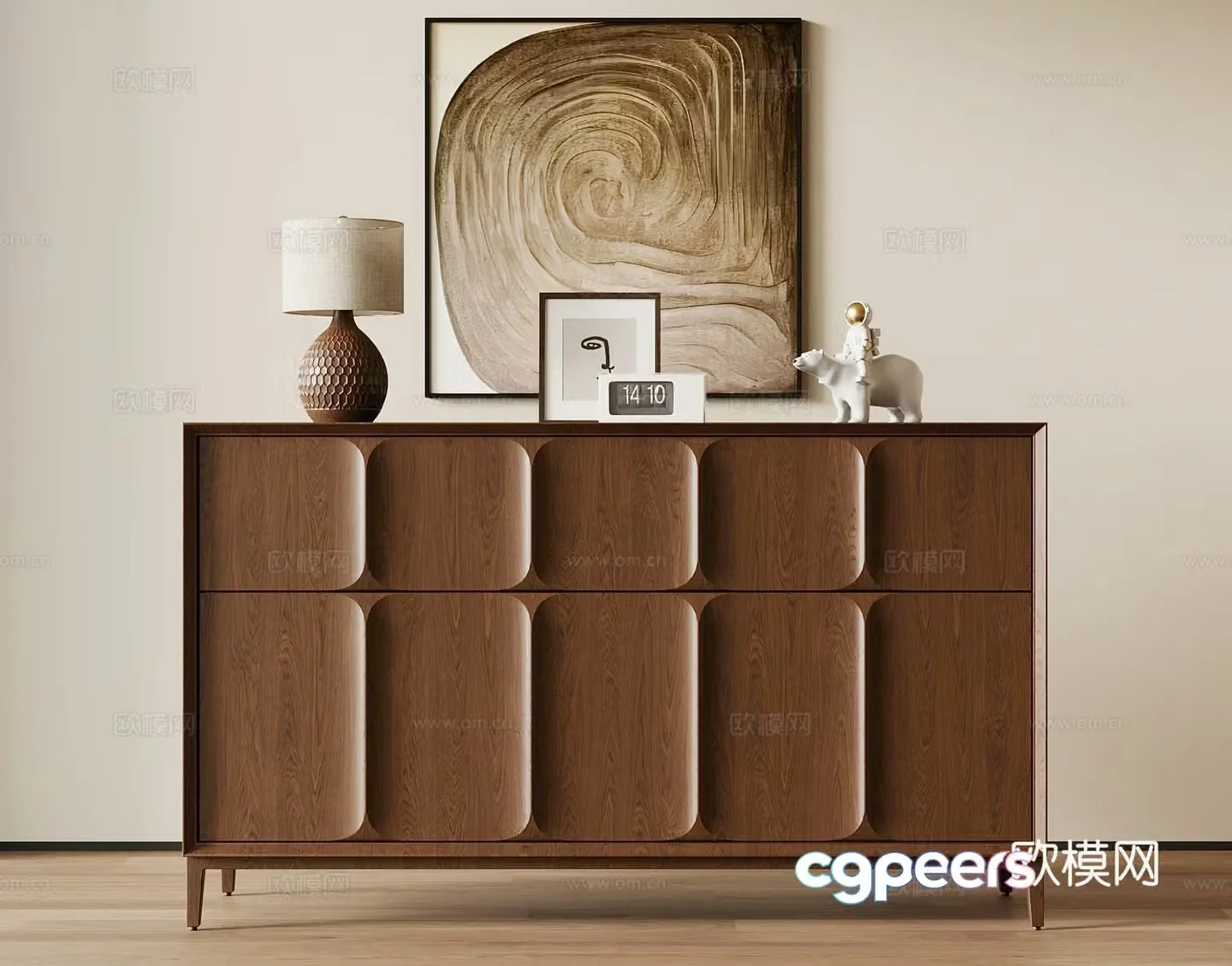 09 Entrance Cabinet Medium style Entrance Cabinet Drawing 3D Model