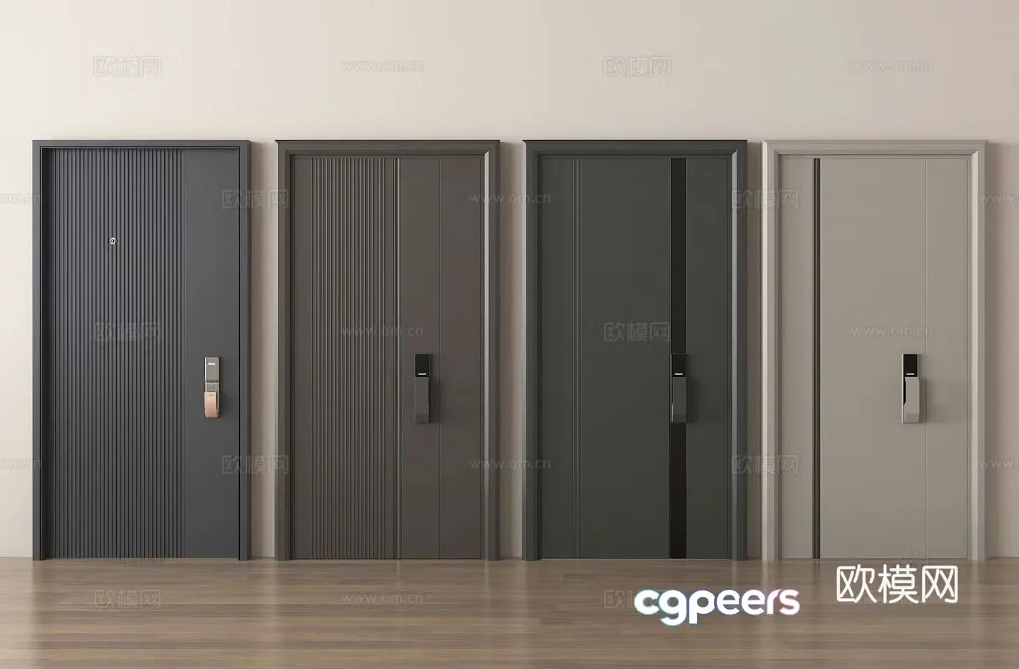 Entry door Security door Password door 3d model