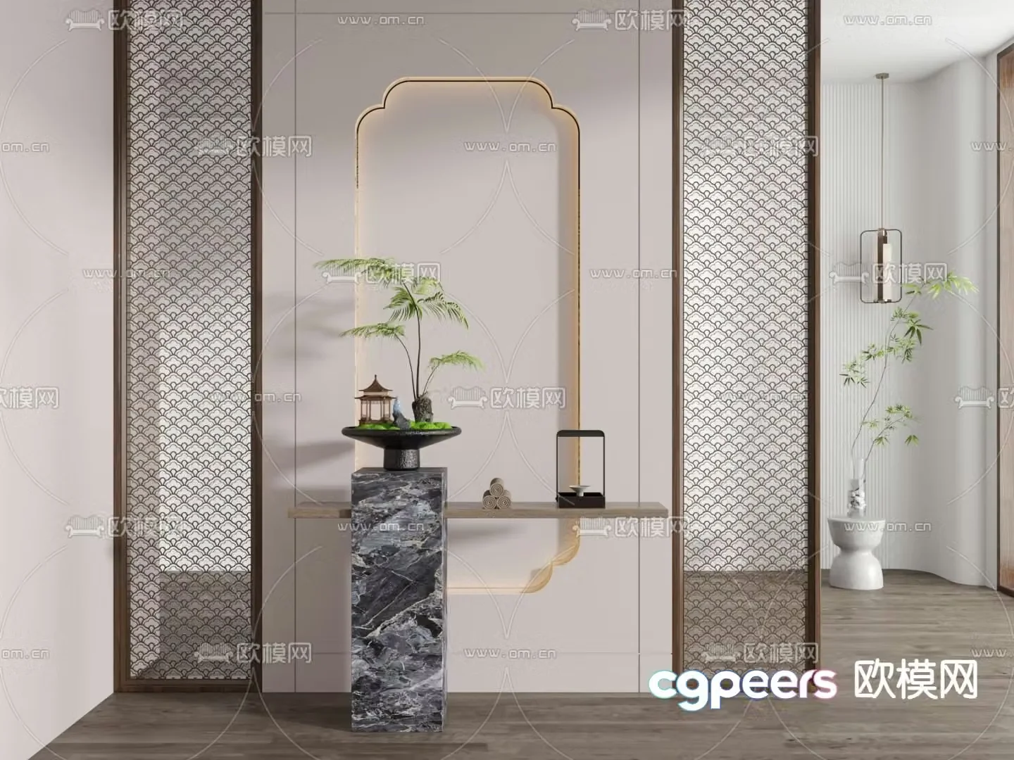New Chinese style Duanjingdai 3D model
