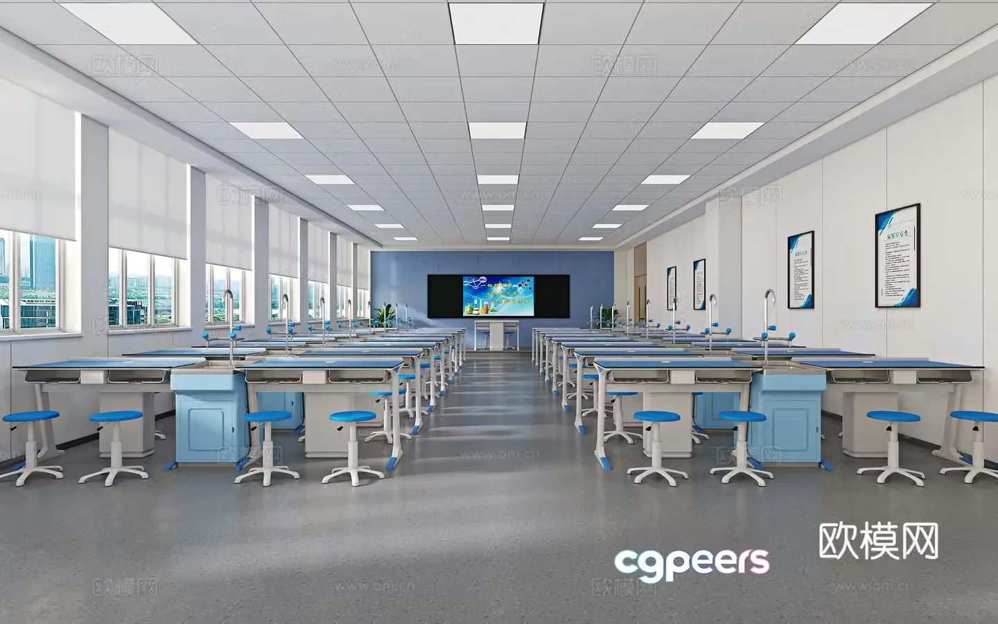 Modern chemistry laboratory 3d model