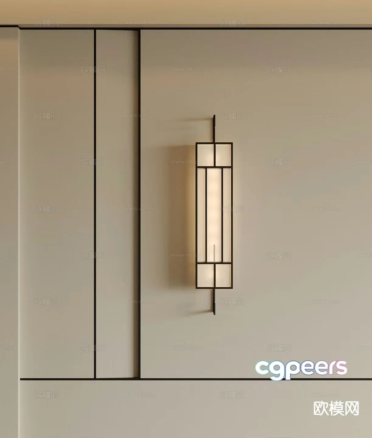New Chinese style wall lamp wrought iron wall lamp 3d model