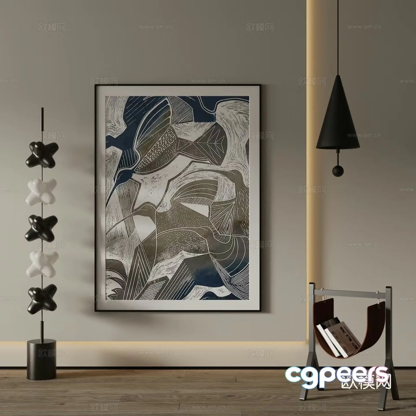 Modern Art Painting Decorative Painting 3D Model