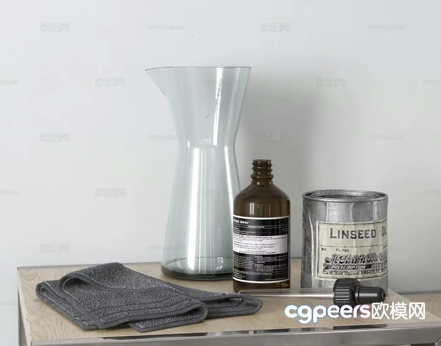 Modern decorations tableware measuring cups utensils 3D model