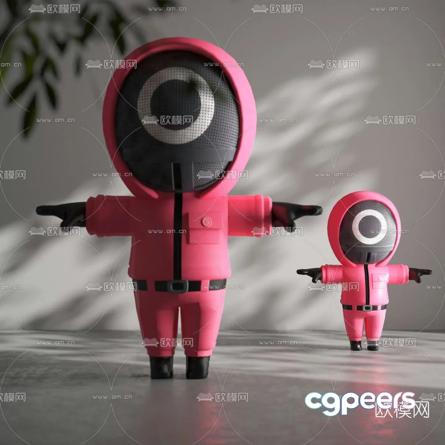 Modern squid game red man doll 3d model