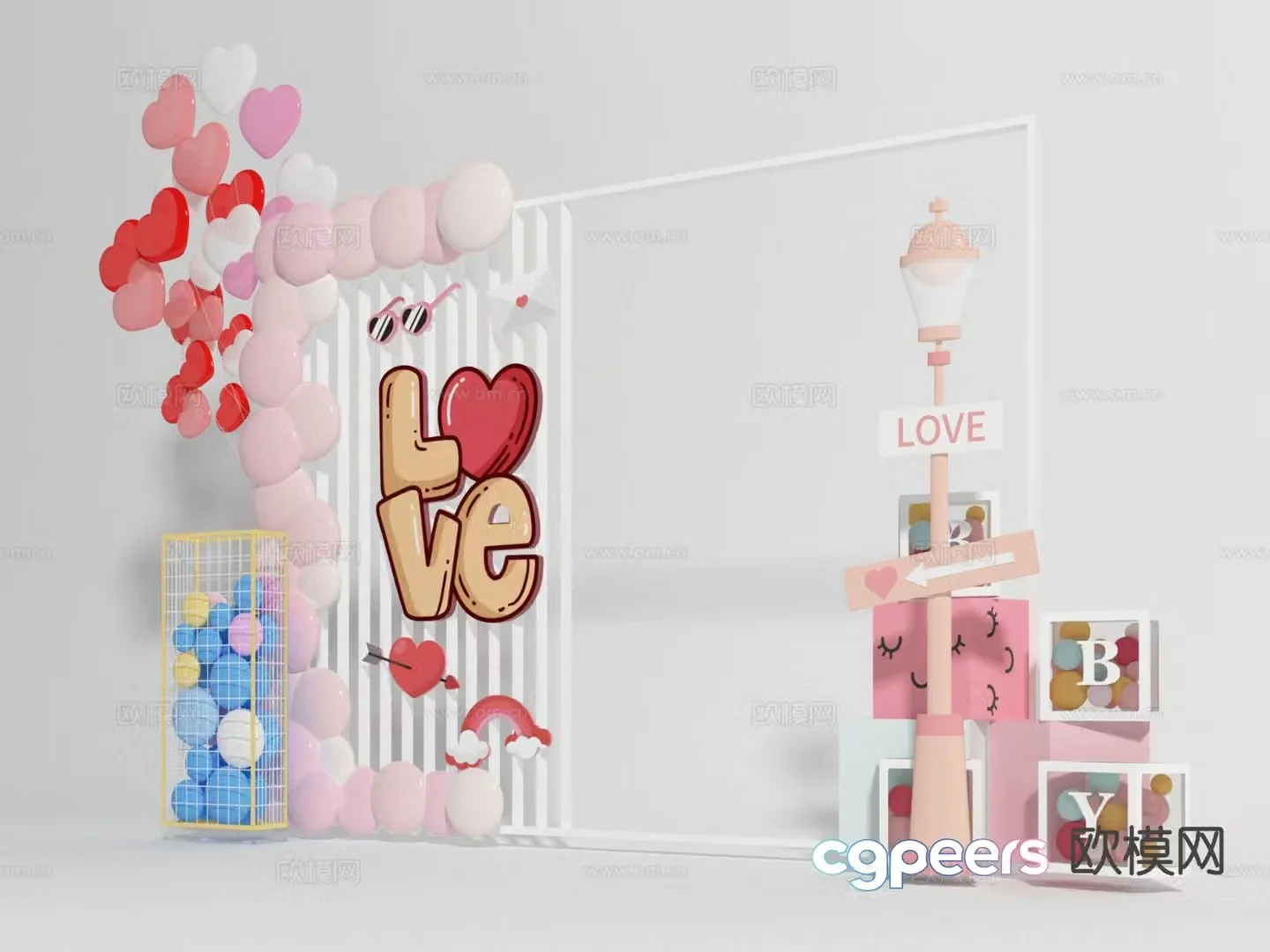 Valentine’s Day Merchant Presentation 3D Model