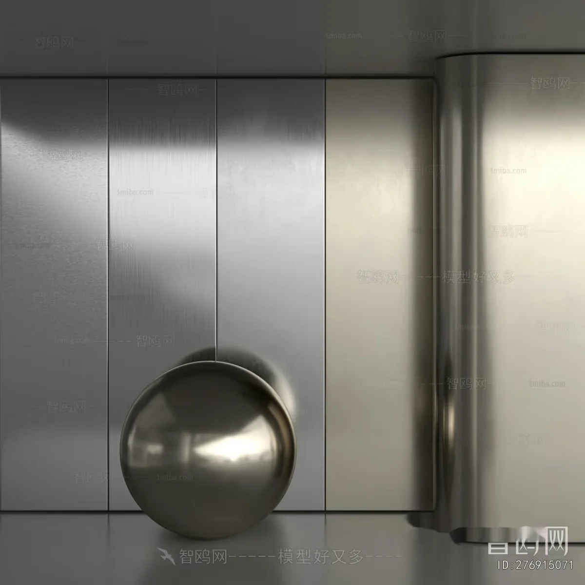 White Metal Sphere 3D Model – 21176 – VRAY Render