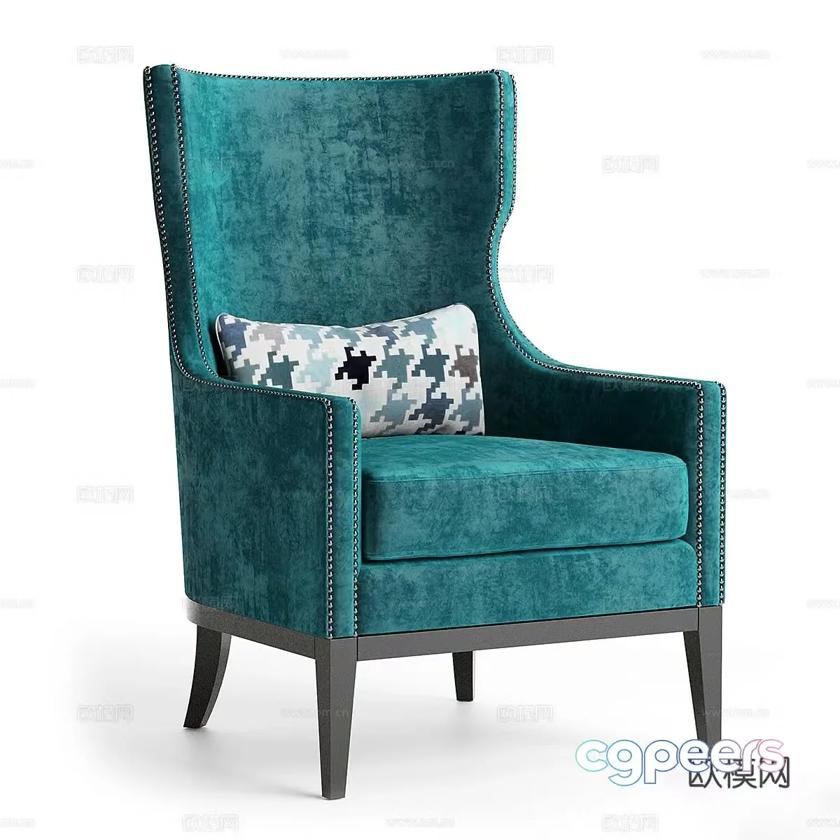 Simple European single sofa 3d model
