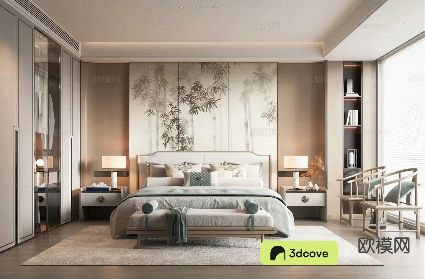 New Chinese style bedroom master bedroom