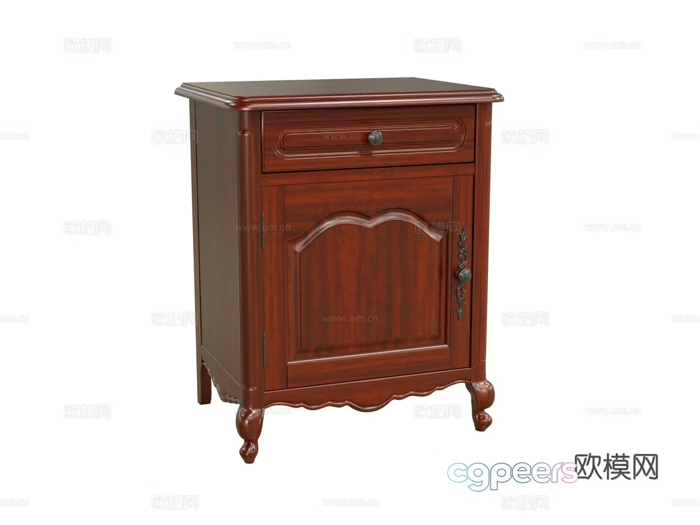 American bedside table 3D model