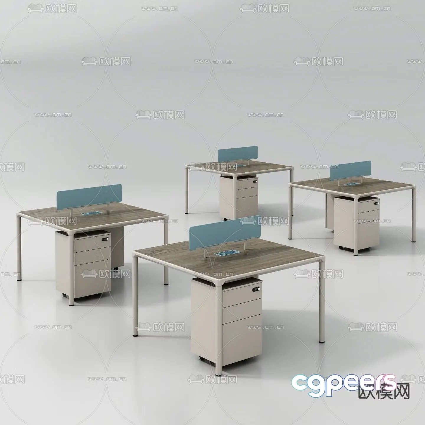 desk manager desk position workstation 3d model