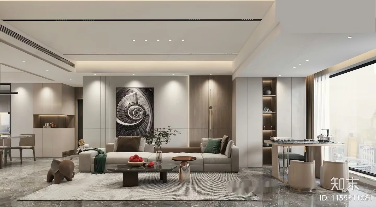 Modern Living Room 3D Model – 15643 – VRAY Render