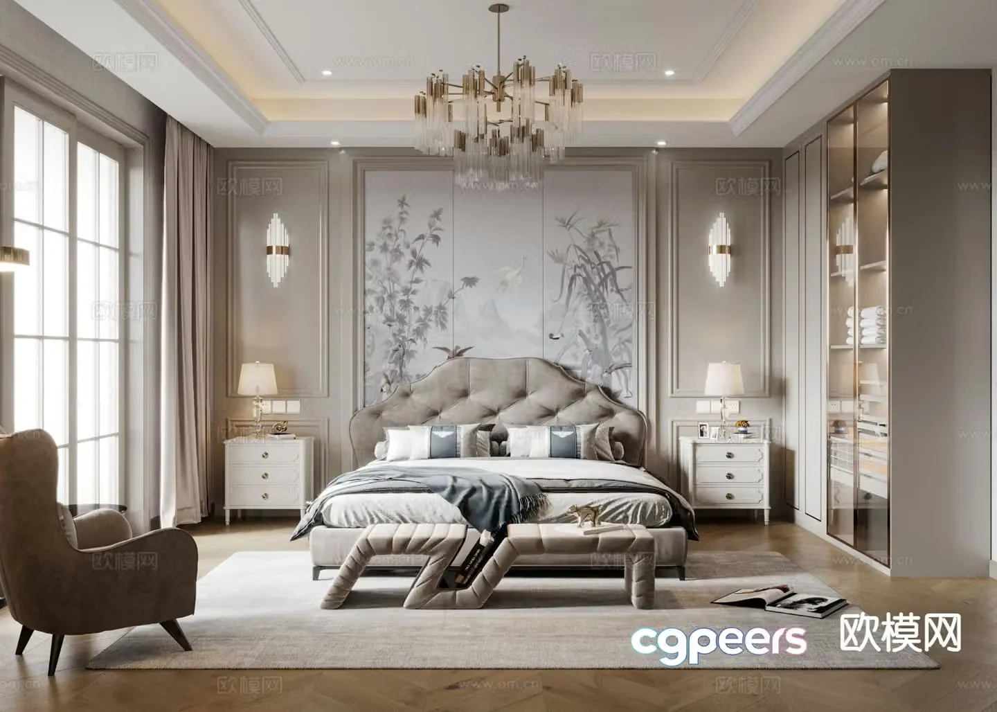 French bedroom master bedroom 3d model