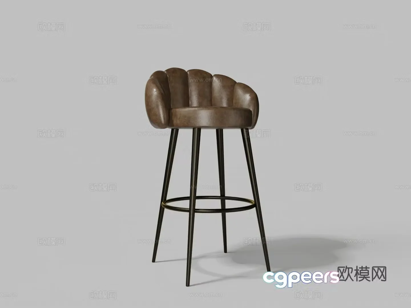 Leather bar stool bar stool high stool 3d model