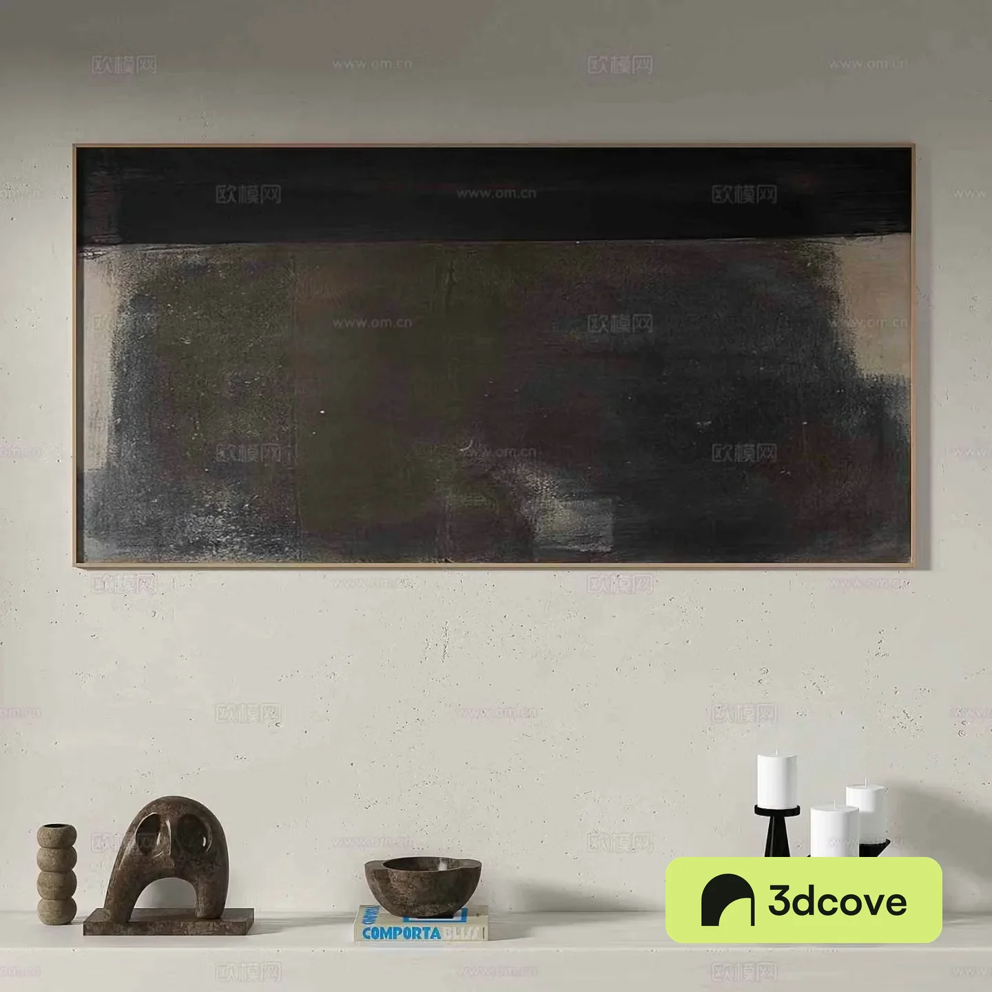 Wabi-sabi abstract painting black decorative painting