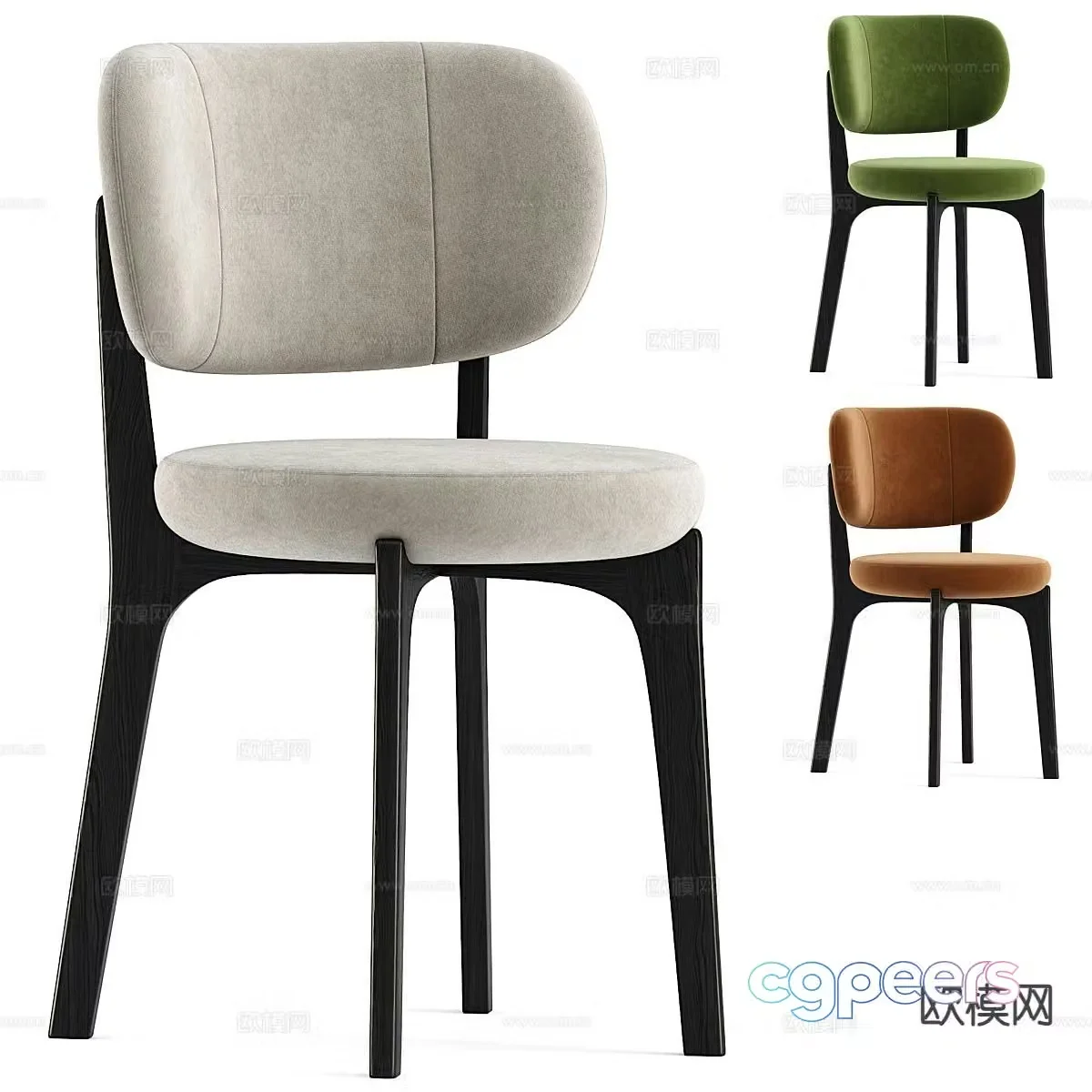 Modern single chair chair dining chair 3d model